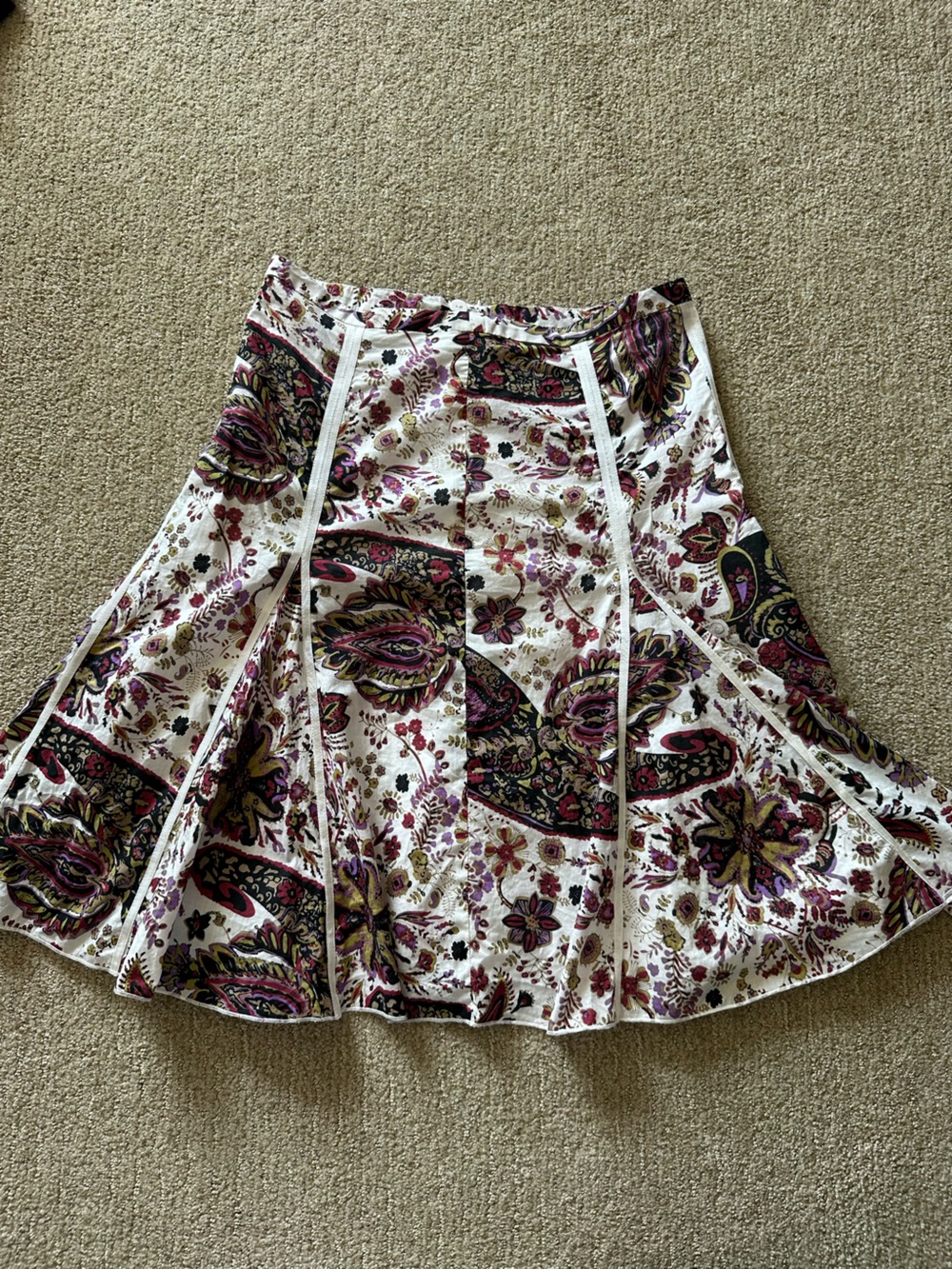 Boho Chic Paisley Gored Midi Skirt | Vintage Style Cottage Core Y2K Aesthetic 8